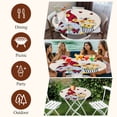 thumbnail image 7 of Beige Gnomes Daisy Round Tablecloth, Fitted Table Cover with Elastic for 36"-44" Round Tables, Pastoral Country Garden Floral Table Cloth Outdoor Indoor Dinning Party Waterproof Tablecloths, 7 of 7