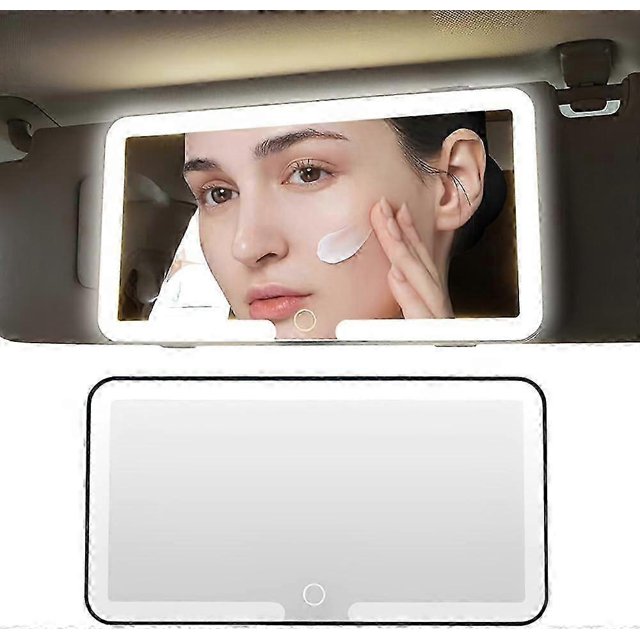 Car Vanity Mirror, LED Car Sun Visor Mirror, Car Cosmetic Mirror with 3 Lighting Modes