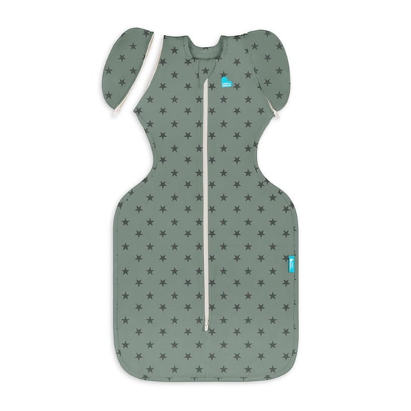 Love To Dream Swaddle Up Transition Bag, 4-way Stretch, Cotton Blend, 1.0 TOG, Deep Olive Stars, Medium