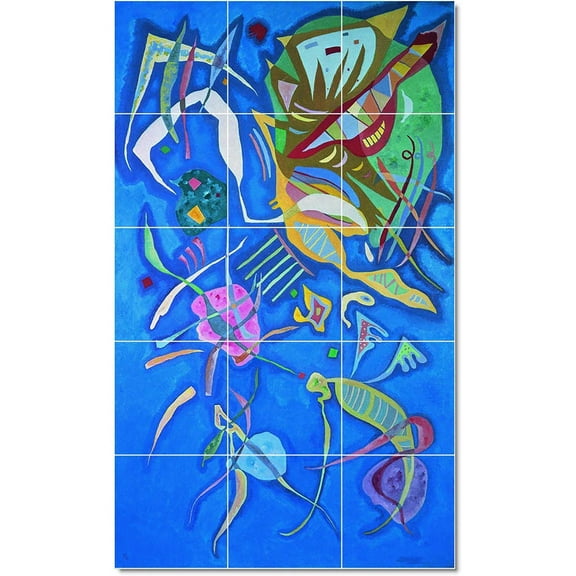 Ceramic Tile Mural-Wassily Kandinsky Abstract Tile Mural Home Construction Ideas. 12.75" w x 21.25" h using (15) 4.25 x 4.25 ceramic tiles