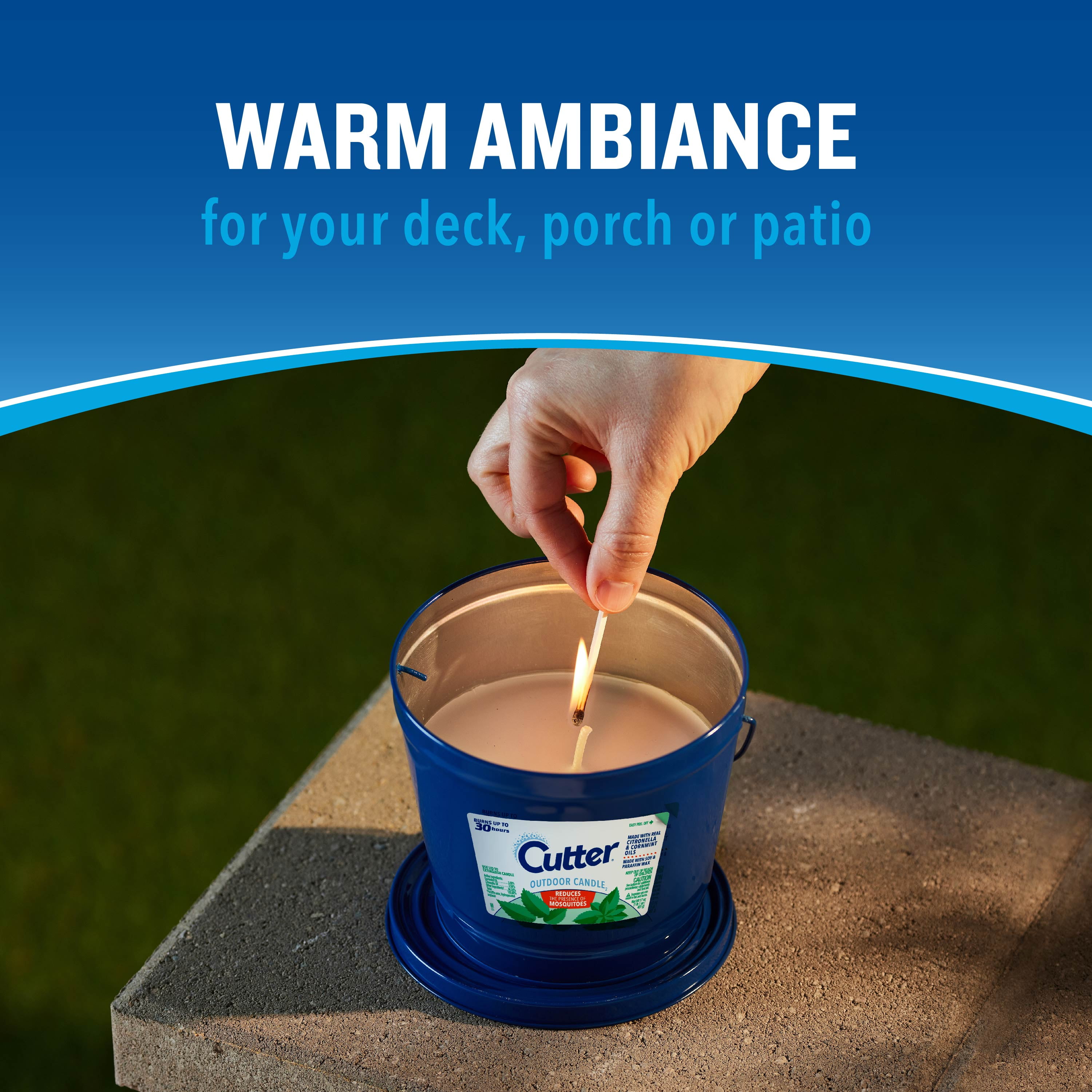 Cutter Outdoor Soy Wax Candle, Reduces The Presence of Mosquitos, Citronella & Mint Scent, 17 Ounces