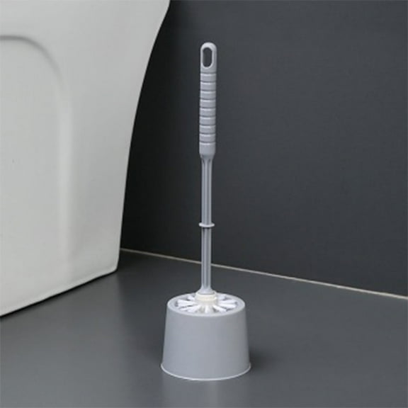 IMossad Toilet Brush and Holder Set, Toilet Bowl Brush with Caddy Bathroom Stiff Bristles Toilet Scrub Brush, Gray