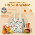 thumbnail image 5 of Pioneer Flower Floral Print Pattern Insulated Lunch Bag for Women & Adults,Large Portable Soft Cooler Lunch Bag,Thermal Food Storage Tote with Pearl Cotton,8.66L,8.75x5.75x9.5 Inch, 5 of 6