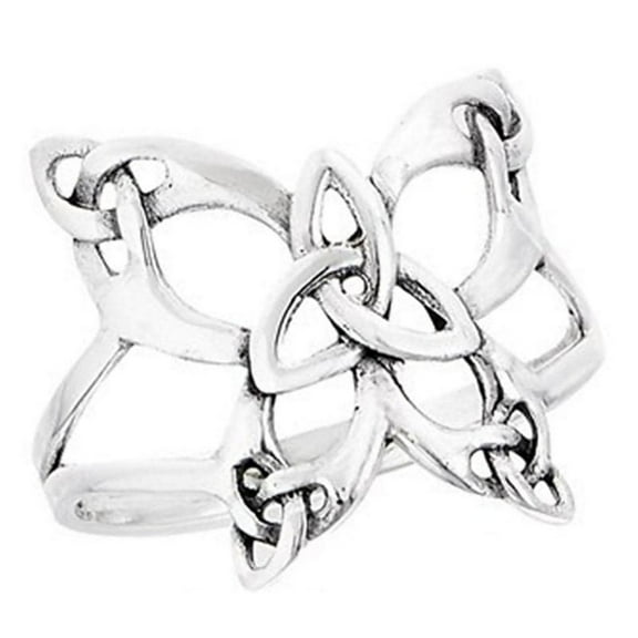 Trinity Butterfly Ring Womens 925 Sterling Silver Celtic Knot Band Fantasy Forge Jewelry