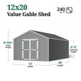 thumbnail image 4 of Little Cottage Co. 12x20 Value Gable Shed with Floor, Outdoor Wood Storage Do-It-Yourself Precut Kit, 4 of 14