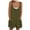 Dark Green, variant on Women's Sleeveless Romper Jumpsuit - Loose Striped Summer Casual Overalls with Pockets & Adjustable Straps ,Orange,M