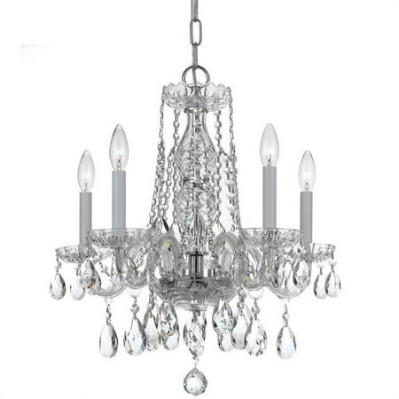 

Crystal Five Light Mini Chandelier in Classic Style 18 inches Wide By 20 inches High-Swarovski Spectra Crystal Type-Polished Brass Finish Bailey