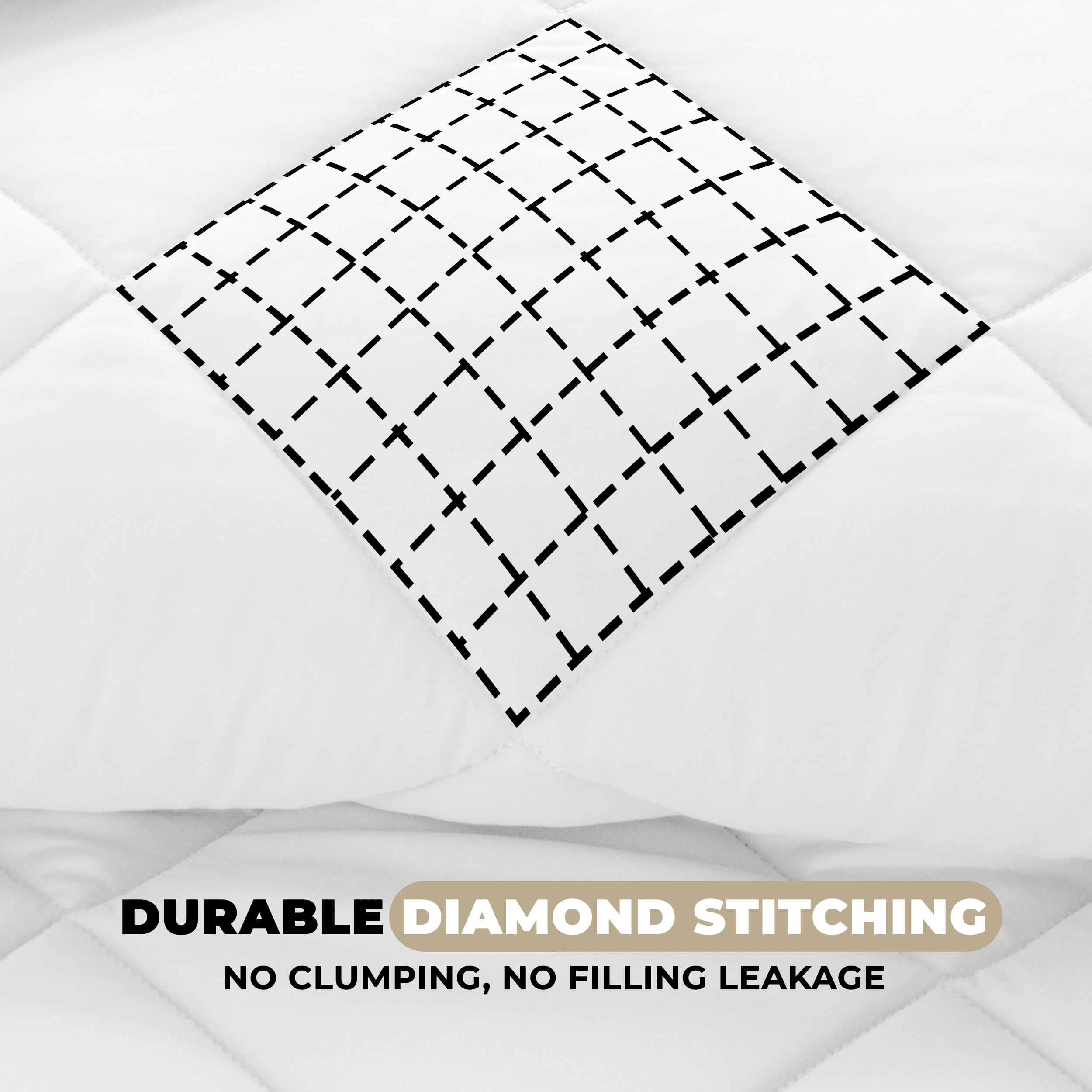 Lux Decor All-Season Comforter Sets Twin Size 2 PC, Reversible Bedding Set with Diamond Quilted Design Comforter and 1 Pillow Sham, Lightweight & Cozy Set de Cama White
