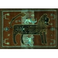 thumbnail image 1 of Ahgly Company Indoor Rectangle Animal Turquoise Blue Traditional Area Rugs, 6' x 9', 1 of 4