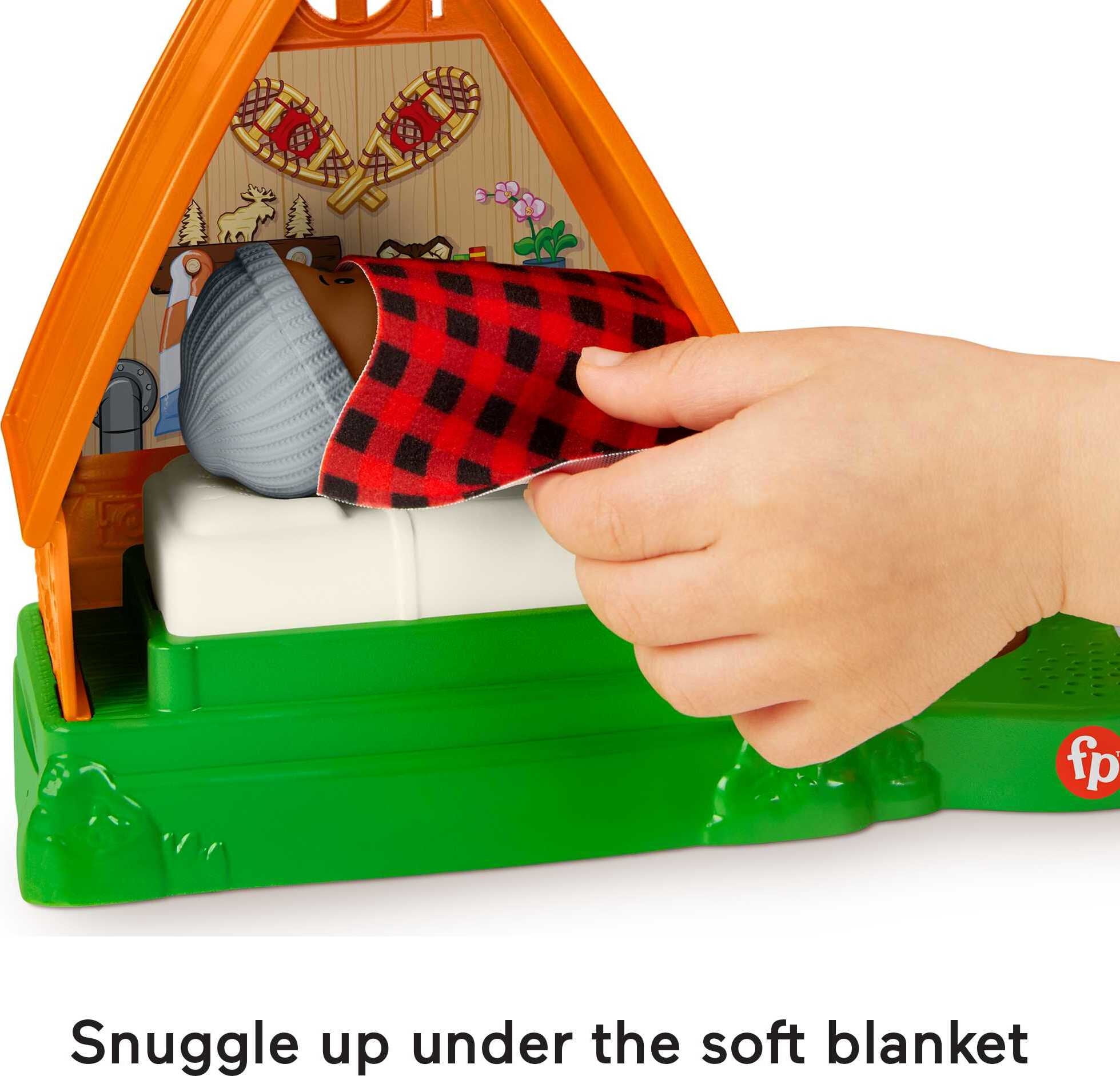 Fisher-Price Little People Cabin Playset with Camp Fire Light and Sounds, 3 Pieces, Toddler Toy