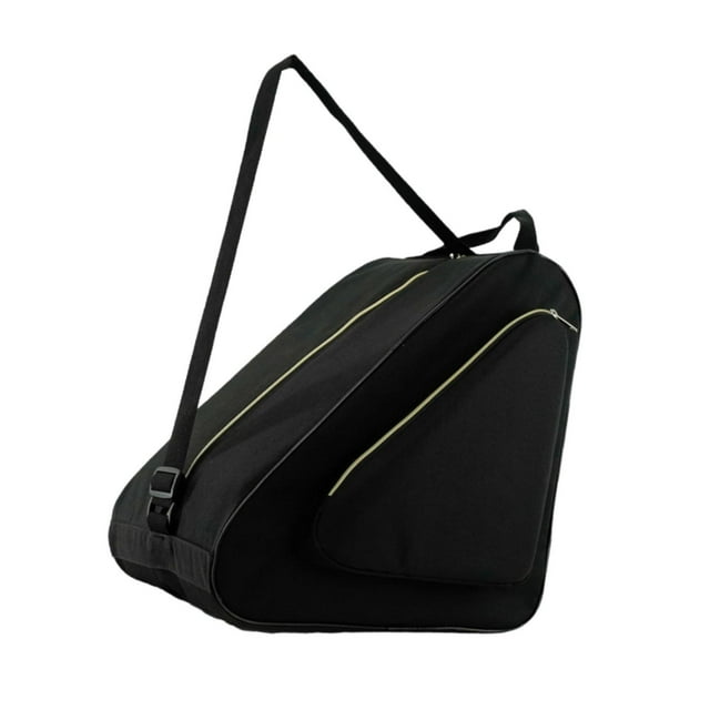 Bolsa para patines, bolsa para transportar zapatos de patinaje con correa para el hombro, organizador de patines Negro