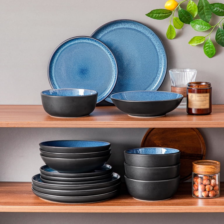 Vancasso 16 Piece Stoneware Dinnerware Set, Blue photo 4