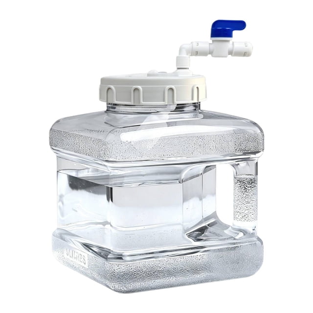 Contenedor agua para camping, cubo grande para exteriores con tapa rosca, portátil con grifo, ideal para barbacoas y lavado manos en caso 5 litros
