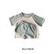 thumbnail image 3 of Qarigey Niños Diseño simple Estilo casual Camiseta Pantalones cortos Conjunto Verano Senderismo Niños Niñas Algodón Tops Piernas anchas conjuntos de ropa Azul 100cm, 3 of 6