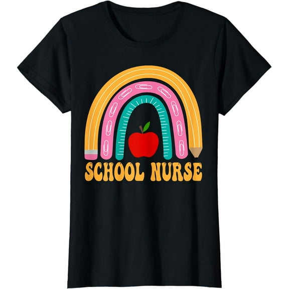 School Nurse Rainbow Pencil Back To School Appreciation T-Shirt