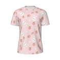 thumbnail image 5 of Wukai Rabbit And Peach Print Men's Short-Sleeved Mesh T-Shirt,Quick-Dry Short Sleeve Workout T-Shirt-Medium, 5 of 8
