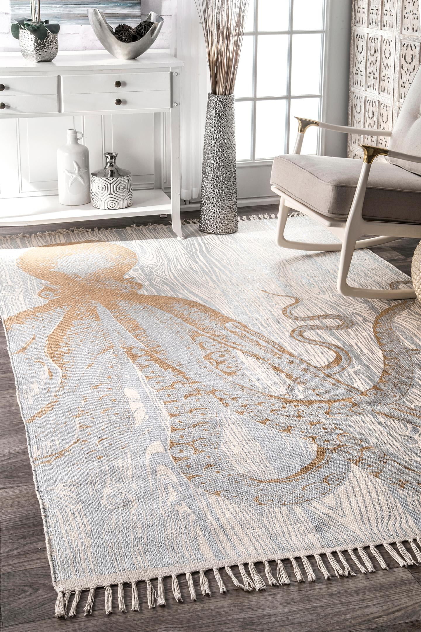 nuLOOM Thomas Paul Metallic Octopus Tassel Rug Area Rug