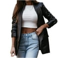 thumbnail image 2 of Puntoco, chaqueta de cuero para motocicleta con temperamento y cuello de solapa informal a la moda para mujer, abrigo, liquidación Puntoco Puntoco-6952, 2 of 7