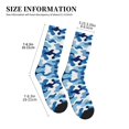 thumbnail image 3 of Mens Crew Socks Womens Blue Camouflage Workout Training Athletic Socks, 3 of 7