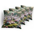 thumbnail image 5 of Ambesonne Flamingo Throw Pillow Cover 4 Pack, Serene Birds Nature Scene, 24", Soft Pink and Lime Green, 5 of 7