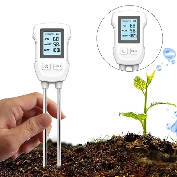 3-in-1 Soil Meter,Digital Plant Temperature/Moisture/PH Meter Accuracy Digital Display Soil Tester,Gardening Lawn Farm Test Kit Tool,for Gardening, Farming Indoor & Outdoor Use
