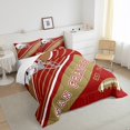 thumbnail image 5 of American Football Comforter Set Sports Ball Game Bedding Twin Rugby Competition Game Bed Comforter Set, American Football City Themed Duvet Set with 1 Pillowcase(San Francisco), 5 of 6