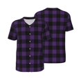 thumbnail image 6 of Rocae Purple Black Plaid for Breathable Men's Baseball T-Shirt Fashionable Casual Baseball Jersey, Moisture-wicking Sportswear Large, 6 of 9