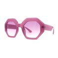thumbnail image 3 of Womens Octagonal Mod Classy Thick Plastic Sunglasses All Purple, 3 of 4