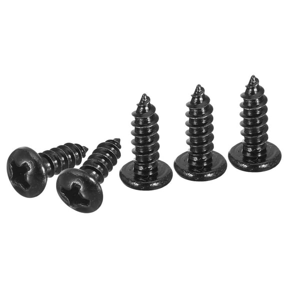 Uxcell #6x3/8" Black Screws - 50Pack - 304 Stainless Steel Pan Head Phillips Screw