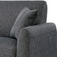 thumbnail image 2 of Benjara Fabric Sofa with 2 Matching Pillows and Metal Feet, Gray, 2 of 5