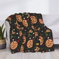 thumbnail image 3 of Disketp Pizzas Mushrooms Flannel Blankets - Thick and Warm Blanket for Winter, Soft Fuzzy Plush King Blanket for All Seasons50"x40", 3 of 6