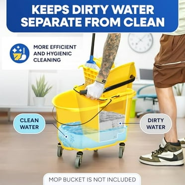 Dirty Water Bucket for 35-QT Commercial Yellow Mop Bucket and Side Press Wringer, Yellow