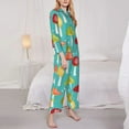 thumbnail image 3 of Picia Mushrooms Pattern Women’s Long-Sleeve Sleepwear Set - Soft 2-Piece Loungewear with Pockets, Comfy PJs for Relaxing Nights-Medium, 3 of 7