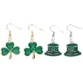 thumbnail image 1 of 2 Pairs Creative St. Patrick's Day Elements Interesting Earrings for Decoration, 1 of 9