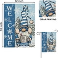 thumbnail image 2 of Welcome Winter Gnome Decorative Garden Flag, Snowflakes Pine Trees Get Cozy Yard Outside Decorations, Blue Christmas Holiday Seasonal Burlap Outdoor Small Home Decor Double Sided 12.5x18, 2 of 6