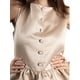 thumbnail image 2 of Jess by Meiko Vestido de Mujer Sin Mangas Ajustado y Acampanado con Botones Decorativos en Capas Mini Vestido XL Caqui, 2 of 6