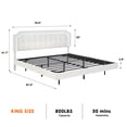 thumbnail image 2 of Faitaliicy Floating Queen Bed Frame With Led Lights Upholstered Platform Bed Frame Modern Full Size Bed Frame Metal King Size Bed Frame With Headboard No Box Spring Needed Easy Assembly, 2 of 8