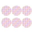 thumbnail image 2 of Pofeuu Heart Buffalo Plaid Print Leather Coasters Set of 6, Round Cups Mugs Mat Pad for Home Kitchen Heat Resistant Drink Coasters,Round Shape, 2 of 7