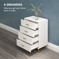 thumbnail image 4 of HOMCOM Commode de Chambre, Commode à 4 Tiroirs avec Pattes en Aluminium, 4 of 10