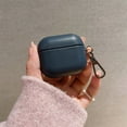 thumbnail image 1 of DIY Luxury Soft Leather Customization Earphone Case For Airpods 3 Pro 1 2 Cover Customer Name Letters Print Protective Cover Dark blue For Airpods Pro 2, 1 of 6