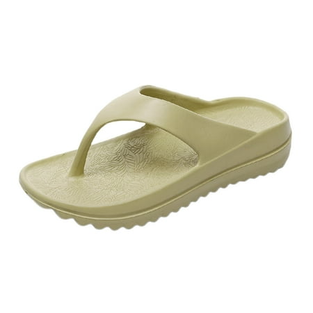 OJSFQUFP Lazy Shoes Women s Orthotic Flip Flops with Arch Support Soft Thong Pillow Sandals Shower Shoes Women Green 37