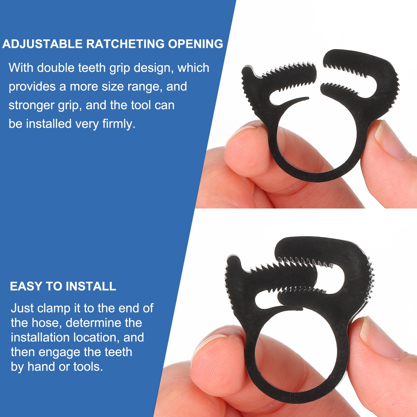 Uxcell 1 Set 121 Pack Plastic Adjustable Double Snap Grip Hose Clamps, Black
