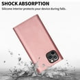 thumbnail image 3 of Nalacover for iPhone 12 Pro Max Wallet Case,360 Protection PU Leather and Soft TPU Magnetic Flip Folding Kickstand Card Slots Zipper Pocket Shockproof Cover with Crossbody Shoulder Strap.Rosegold, 3 of 15