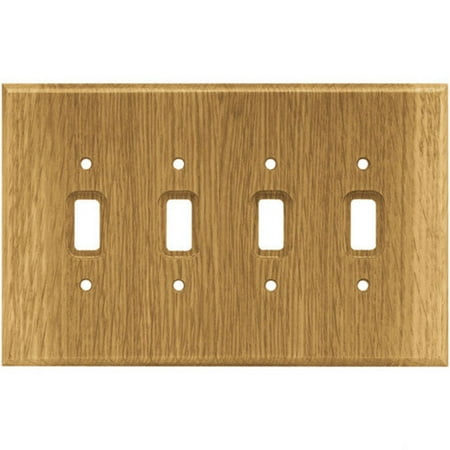 BRAINERD 126797 Wood Square Quad Toggle Switch Wall Plate ...