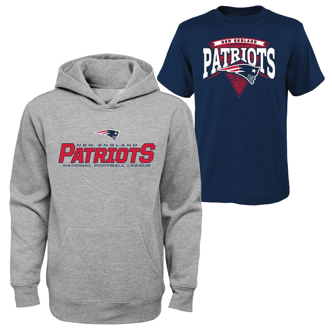 New England Patriots Youth NFL "Layered" T-Shirt & Hooded Sweatshirt Combo Set by Outerstuff