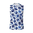 thumbnail image 6 of Lsque Blue Roses Print Men's Cotton Blend Sleeveless Muscle Shirts (S-3XL)- Moisture Wicking, Odor Protection, UPF 30+,Small, 6 of 8