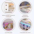 thumbnail image 5 of Twin Low Loft Bed with LED Lights, Wooden Twin Loft Bed with Stairs & Safety Guardrail, Loft Bed with Storage Shelves and Under-Bed Play Space, White, 5 of 9