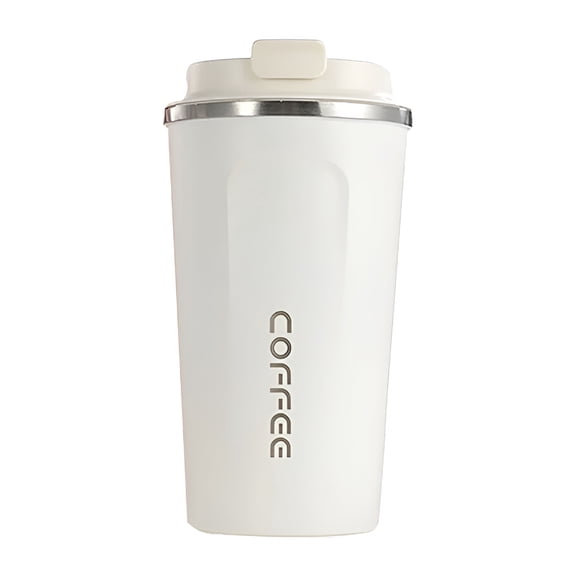 ACDANC 380Ml Stainless Steel Car Coffee Cup Leakproof Insulated Thermal Thermos Cup Car Portable Travel Coffee Mug White