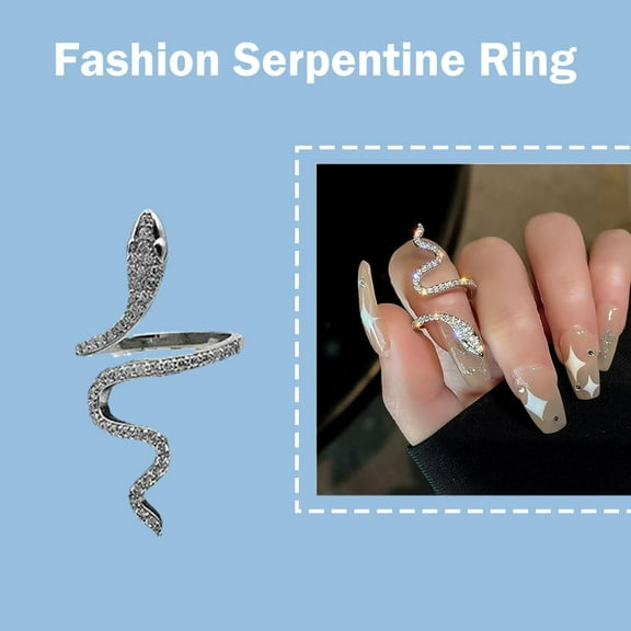 SSKFHGI Snake Rings Cubic Zirconia Jewelry For Women Party 2024 Adjustable Rin