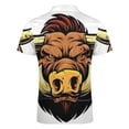 thumbnail image 5 of Psychedelic Pig Head Colorful Men Zipper T-shirt Summer Casual Short Sleeve T-shirt Top, 5 of 7